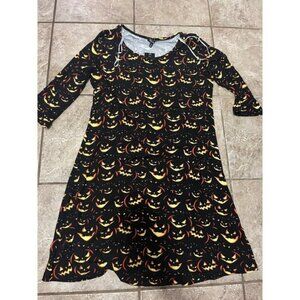 Jack O Lantern Halloween Dress Pumpkin‎ Black Orange Medium